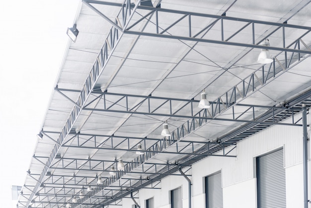 Corrugated metal sheet roof with PE polyethylene insulation with reflective foil and lighting system