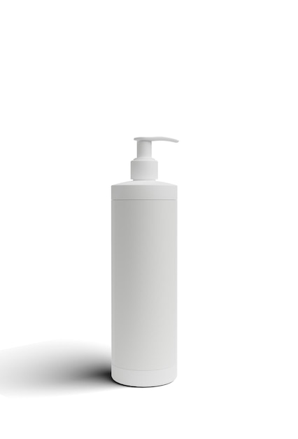 Cosmetic bottle mockup with silver cap realistic illustration 3d rendering