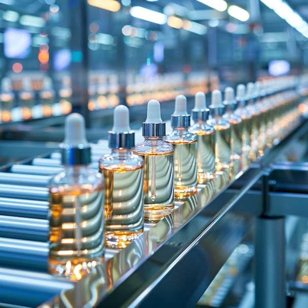 Cosmetic bottles in manufacturing