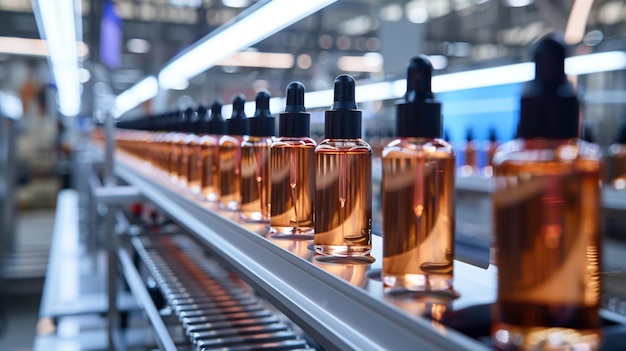 Cosmetic bottles in manufacturing