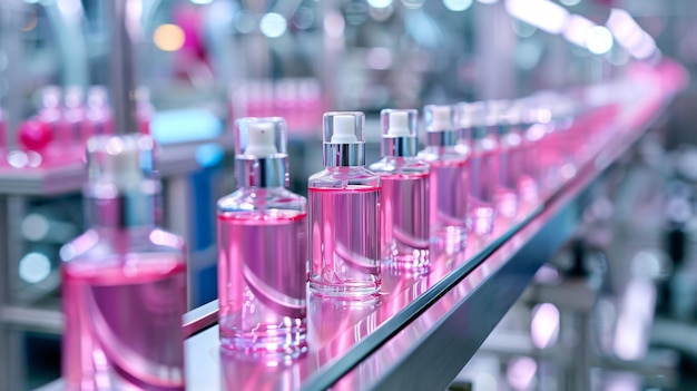 Cosmetic bottles in manufacturing