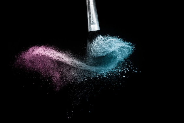 Cosmetic brush with purple and blue ocean cosmetic powder spreading