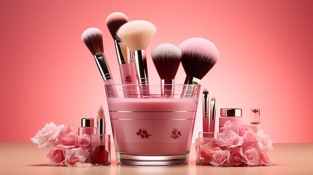 cosmetic brushes HD 8K wallpaper Stock Photographic Image