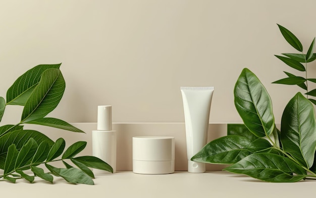 Cosmetic Containers with Greenery