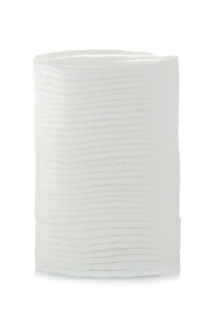 Cosmetic cotton pads. A stack of cotton pads on a white isolated background. spa.