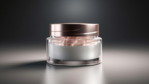 Cosmetic cream in a jar cosmetic product skincare on a black background Al generated