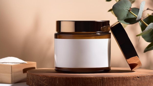 Cosmetic cream jar mockup