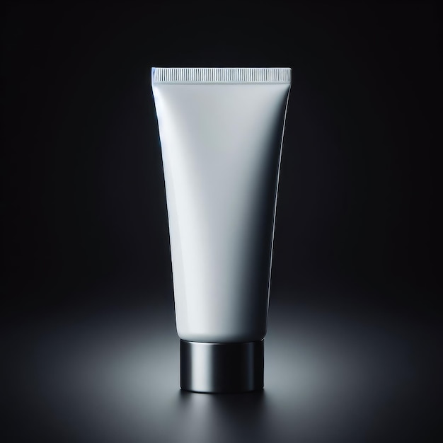 cosmetic cream tube isolated on black background