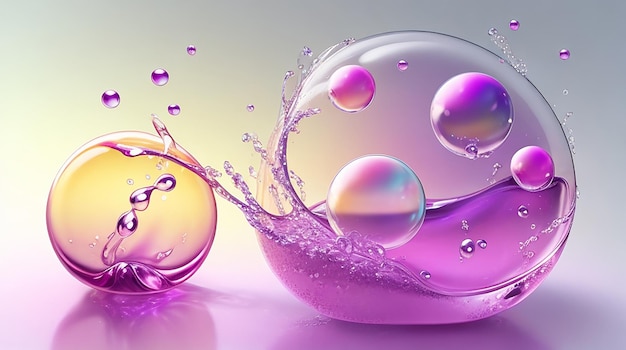 Cosmetic essence liquid bubbles molecules antioxidant of liquid bubble