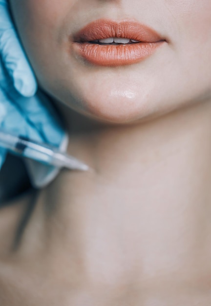 Cosmetic injections in the neck