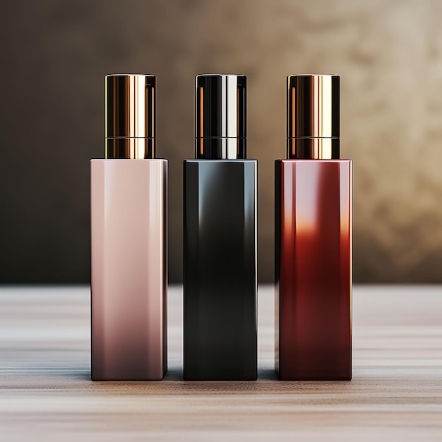 Cosmetic Mockup of Minimalist Cosmetics Bottles With a Focus on Clean Creative Collection Designs