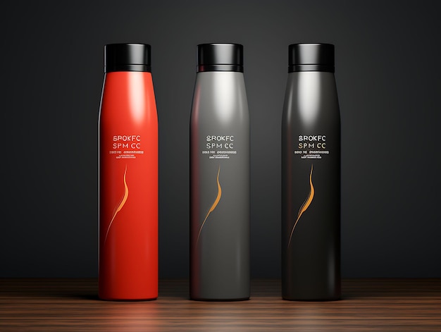 Cosmetic Mockup of Sleek Plastic Bottles Embrace the Sleekness and Mo Creative Collection Designs