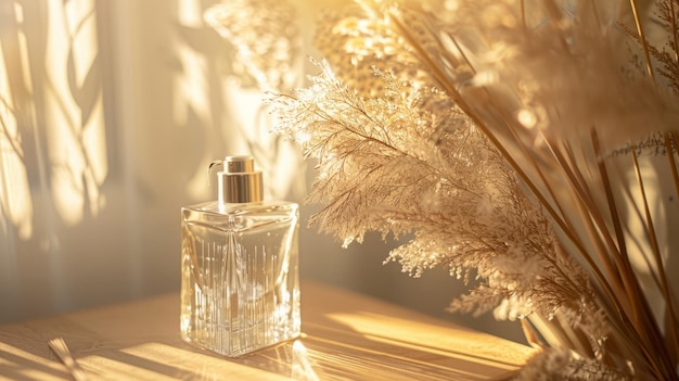 A cosmetic perfume in a boho setting