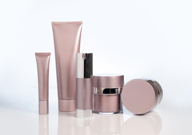 Cosmetic products packaging mockup