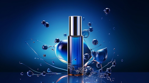 Cosmetic tubes 3d ad template aqua water splash drop realistic illustration