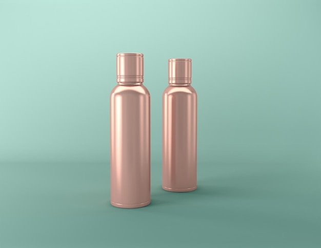 Cosmetics Bottles 3D Rendered illustration