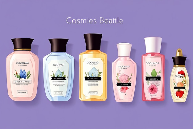 Cosmetics Bottles Banner Beauty Body Care