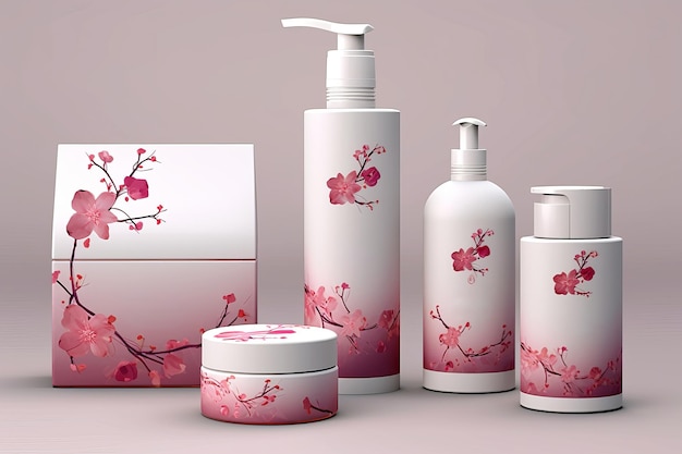 Cosmetics mockup Boxes and bottle