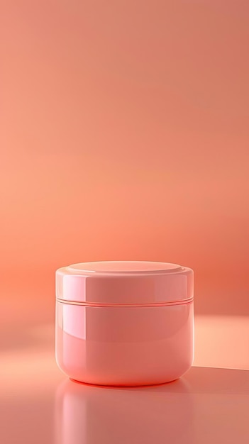 Cosmetics packaging peach color soft texture bright light Morning light