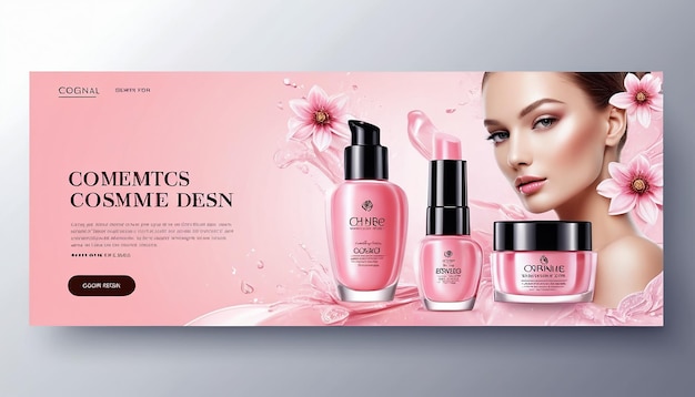 Photo cosmetics web banner design