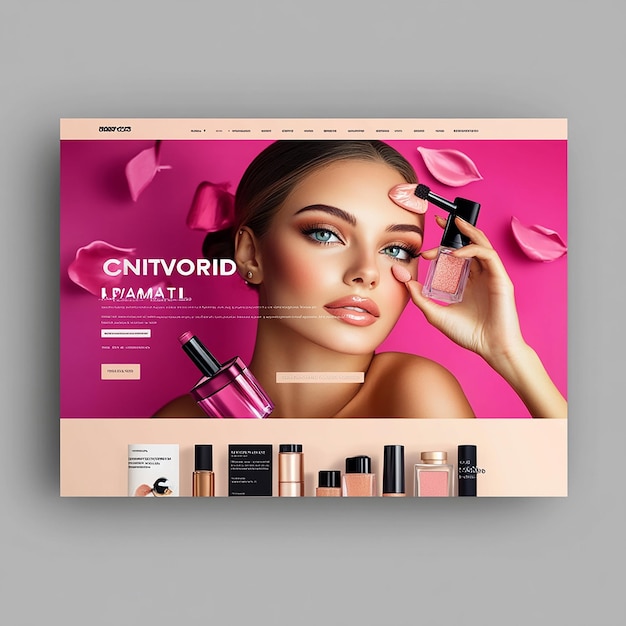 Photo cosmetics website landing page