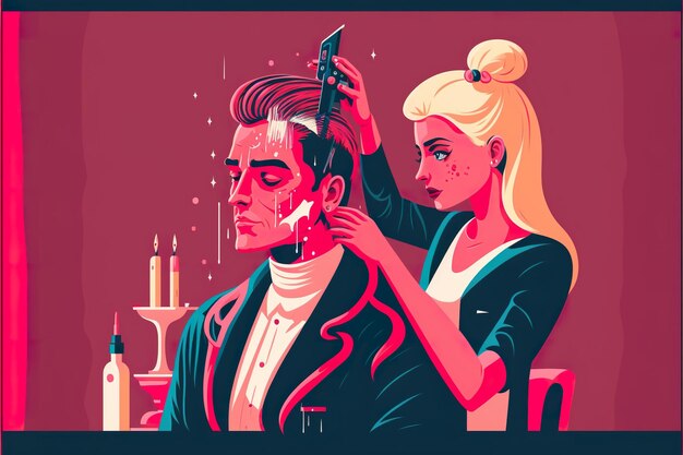 Cosmetologist flat illustration