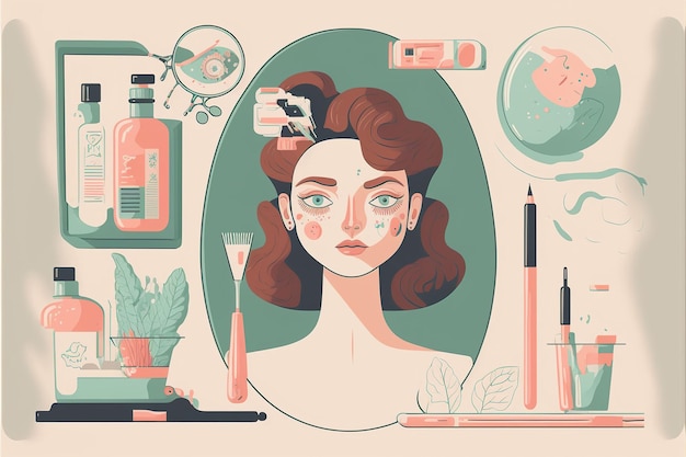 Photo cosmetologist flat illustration