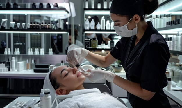 Photo cosmetologist offering personalized skincare consultations