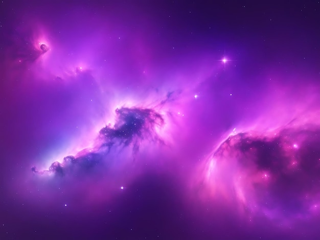 a cosmic background resembling a colorful nebula with gradients of purples pinks and blues