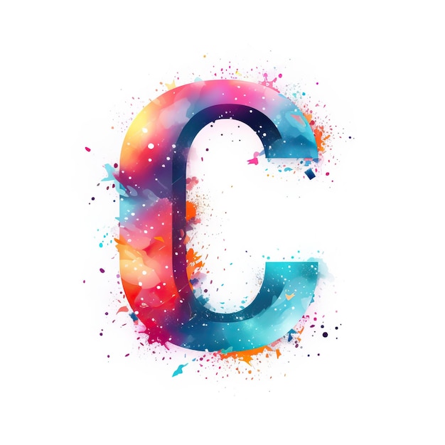 Cosmic Colorful Letter C illustration