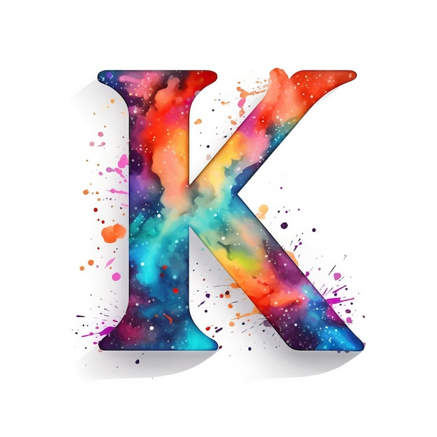 Cosmic Colorful Letter K illustration