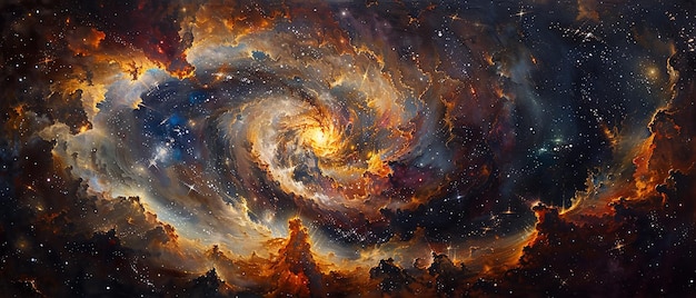 Cosmic HugeScale Fine Art Piece Painted with Oil