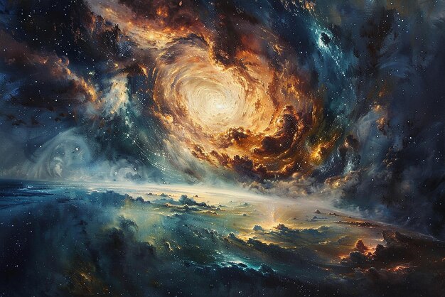 Cosmic HugeScale Fine Art Piece Painted with Oil