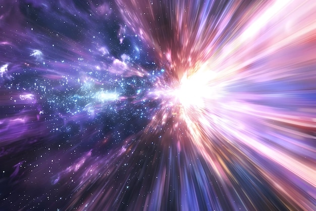 Photo cosmic journey at warp speed through dazzling celestial realms