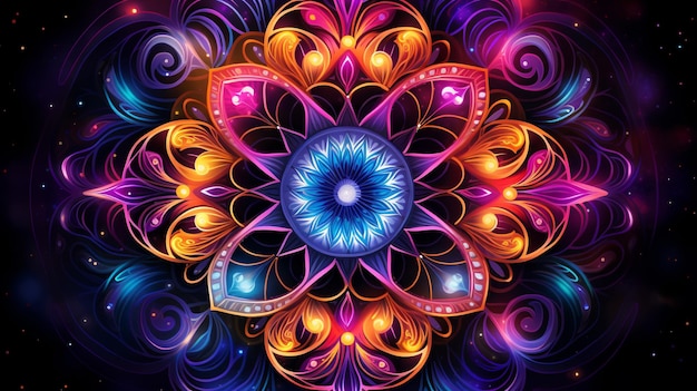 Cosmic Kaleidoscope Neon Galactic Delight