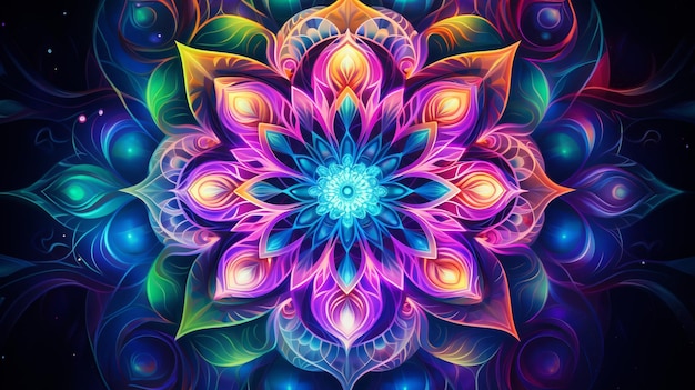 Cosmic Kaleidoscope Neon Galactic Delight