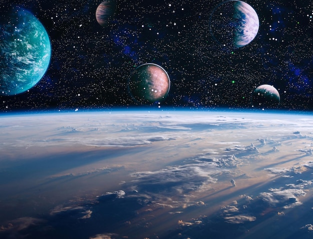 Cosmic landscape beautiful science fiction wallpaper with endless deep space Elements of this image furnished by NASA