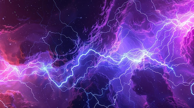 Photo cosmic lightning storm