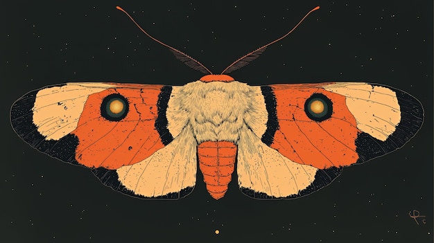 Photo cosmic moth surreal insect illustration