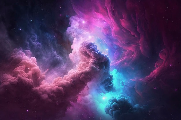 Cosmic nebula background AI technology generated image