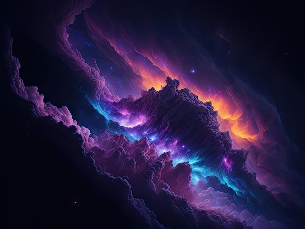 Cosmic nebula background Galaxy with colorful ai generative