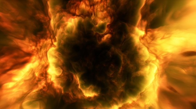 Cosmic nebula in space among stars and galaxies Gas dust clouds nebula in outer space Birth and expansion of universe Formation of stars and planets from the nebula 3d render