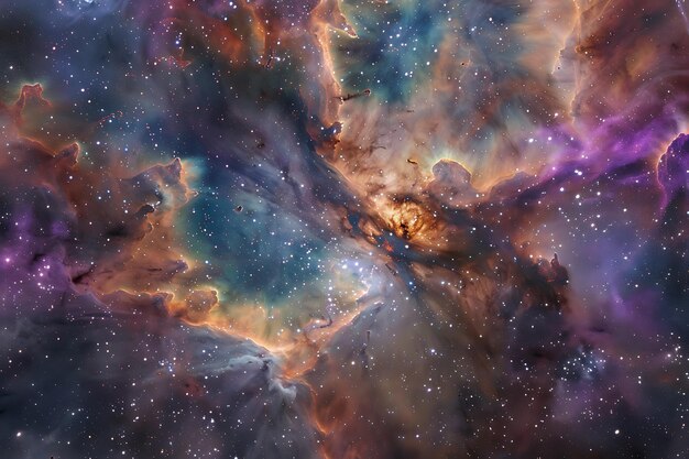 Photo cosmic nebula with stars and dust