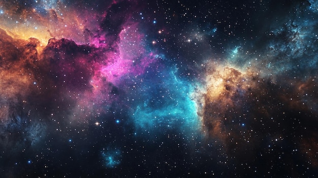 Cosmic Nebulae and Stars in a Deep Space Landscape