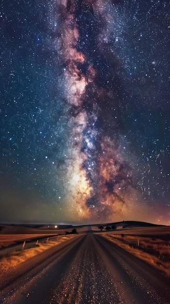 Photo cosmic night sky with milky way galaxy generative ai