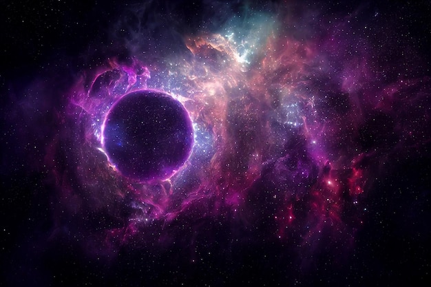 Cosmic Portal to Another Dimension 3D Art Purple Stunning Abstract Background