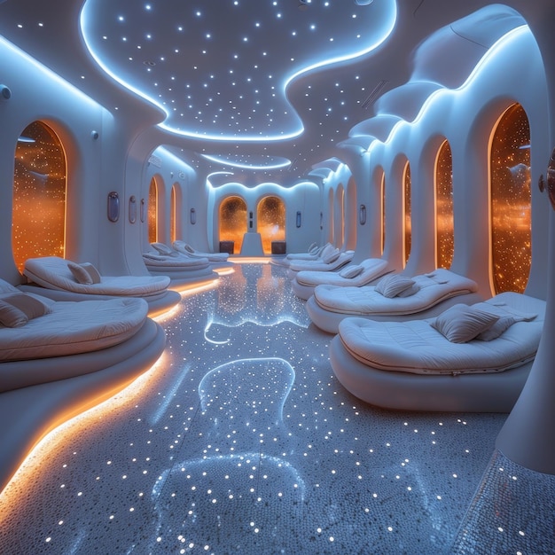 Cosmic ray spa treatment futuristic wellness center