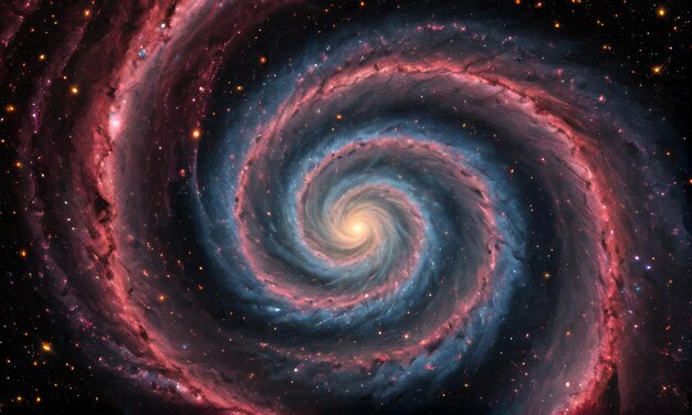 Photo cosmic spiral galaxy nebula vortex