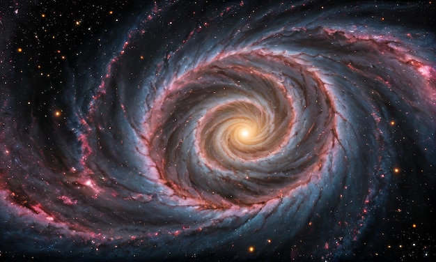 Photo cosmic spiral galaxy nebula vortex