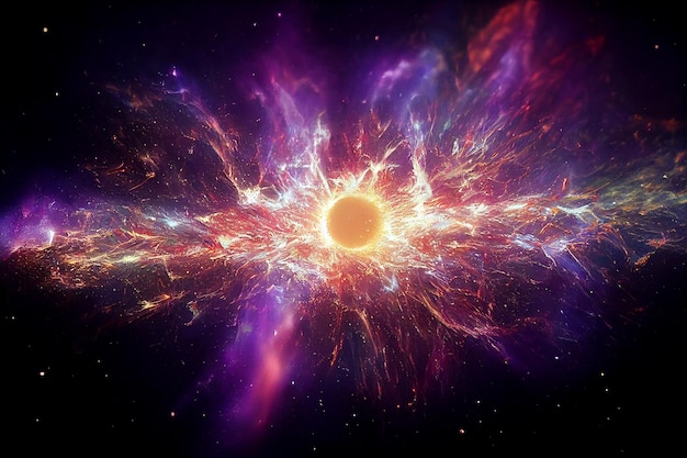 Cosmic Supernova Star 3D Visualization Art Work Spectacular Abstract Background